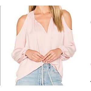 Amanda Uprichard light pink cold shoulder blouse sz Small